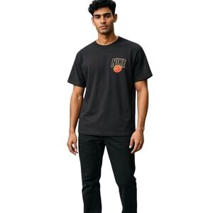 Nike Dark Grey Black Dri-FIT Basketball Graphic Athletic T-Shirt‎ Medium